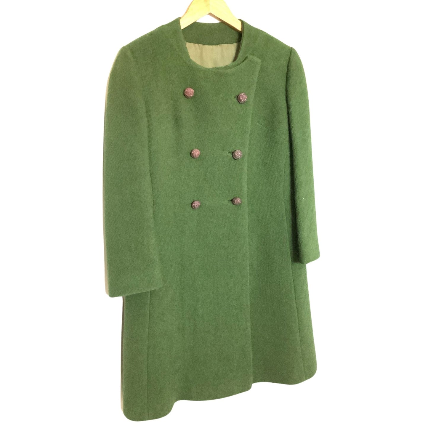 Vintage Green Wool Coat Small / Green / Vintage 1960s