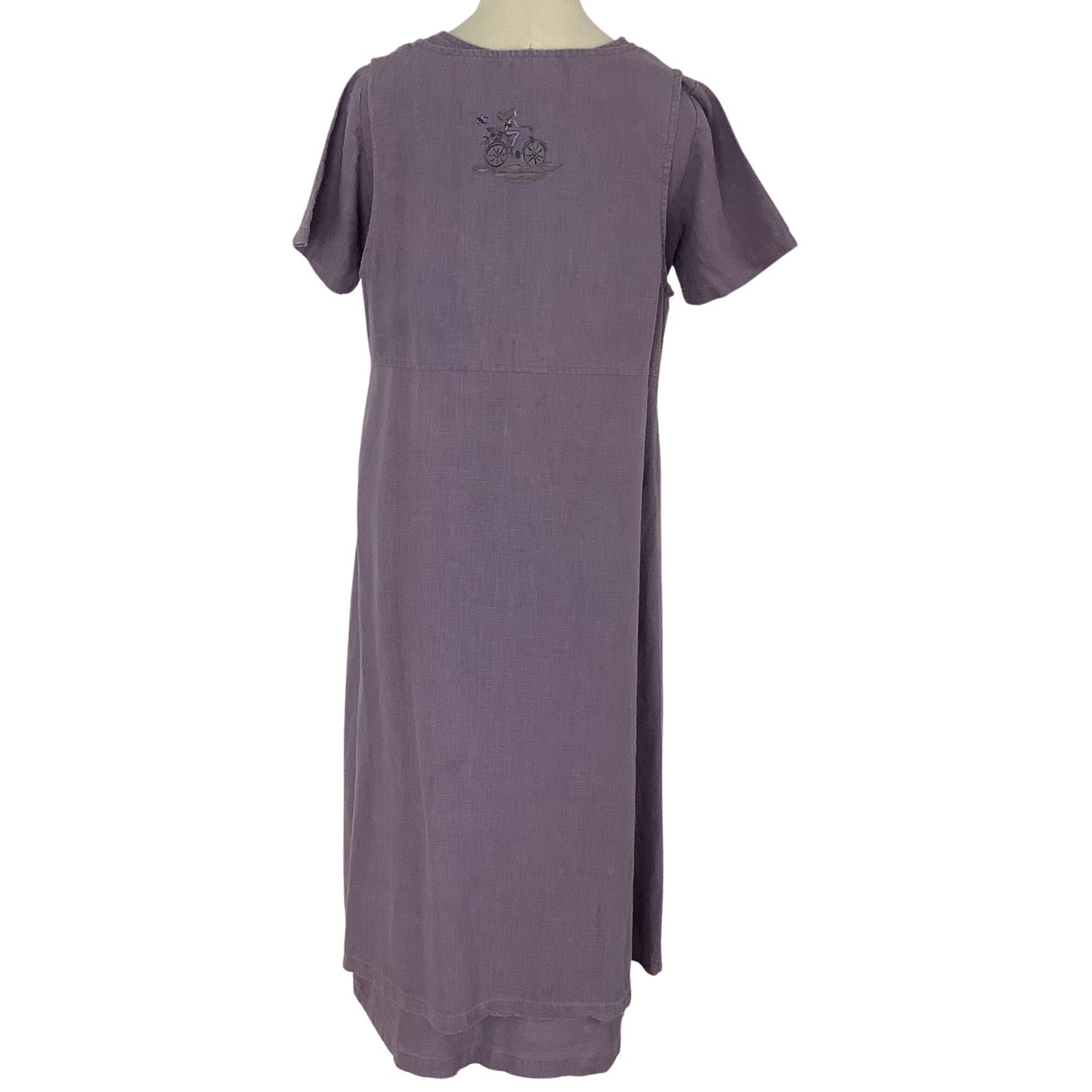 Vintage Linen Dress Outfit Medium / Purple / Vintage 1970s