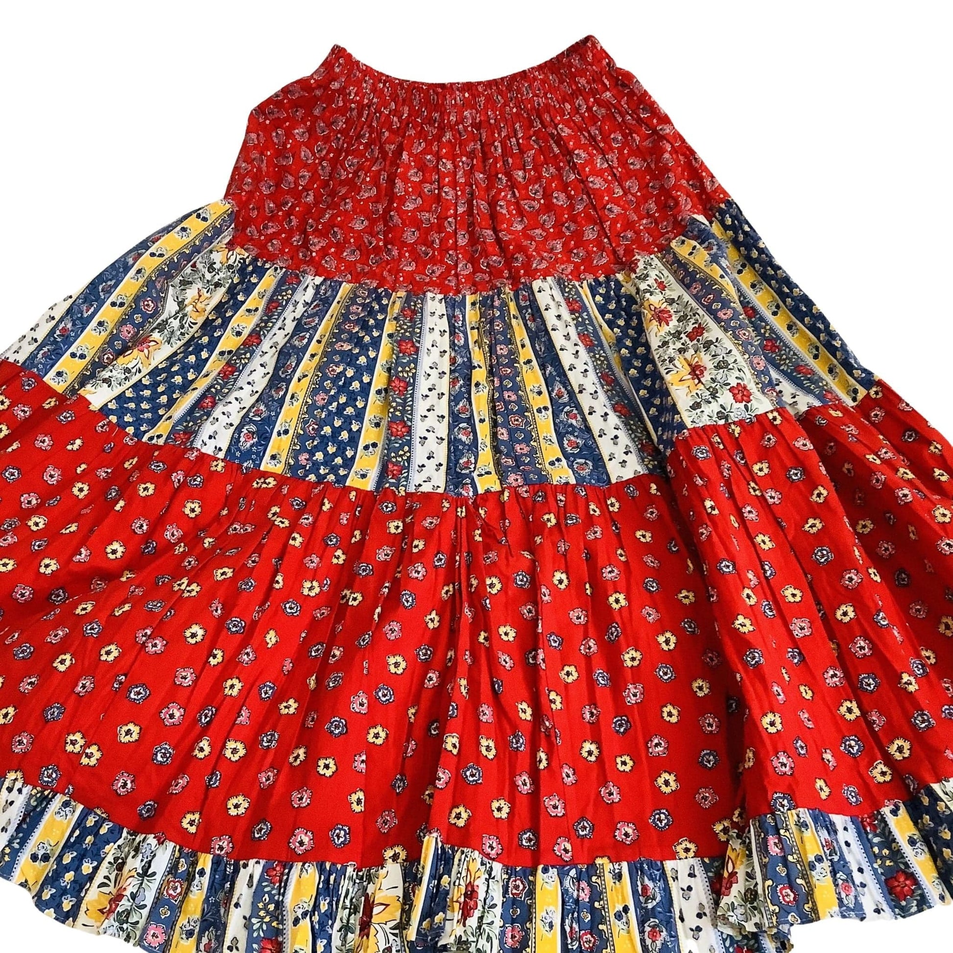 Vintage Maxi Patchwork Skirt Small / Multi / Vintage 1970s