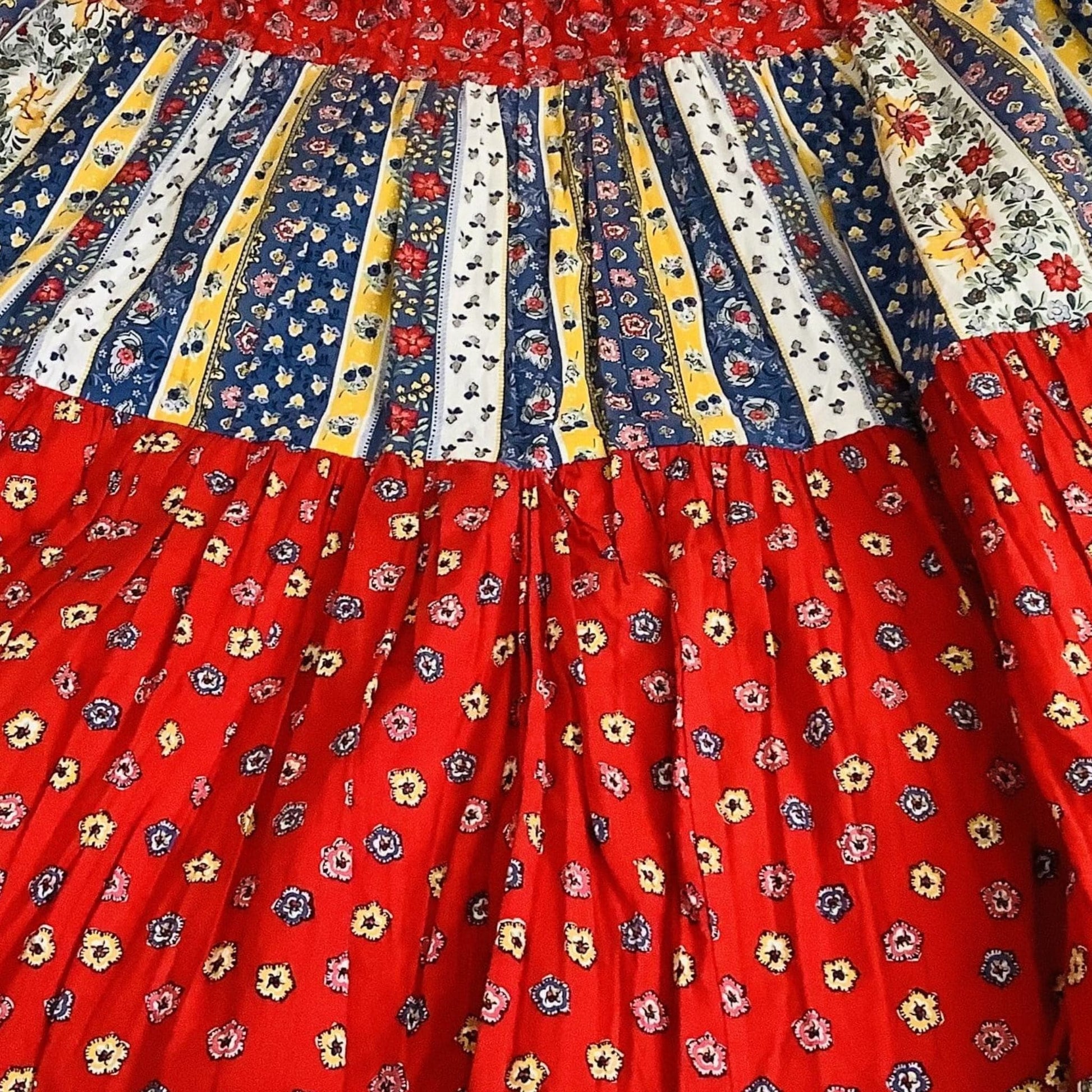 Vintage Maxi Patchwork Skirt Small / Multi / Vintage 1970s