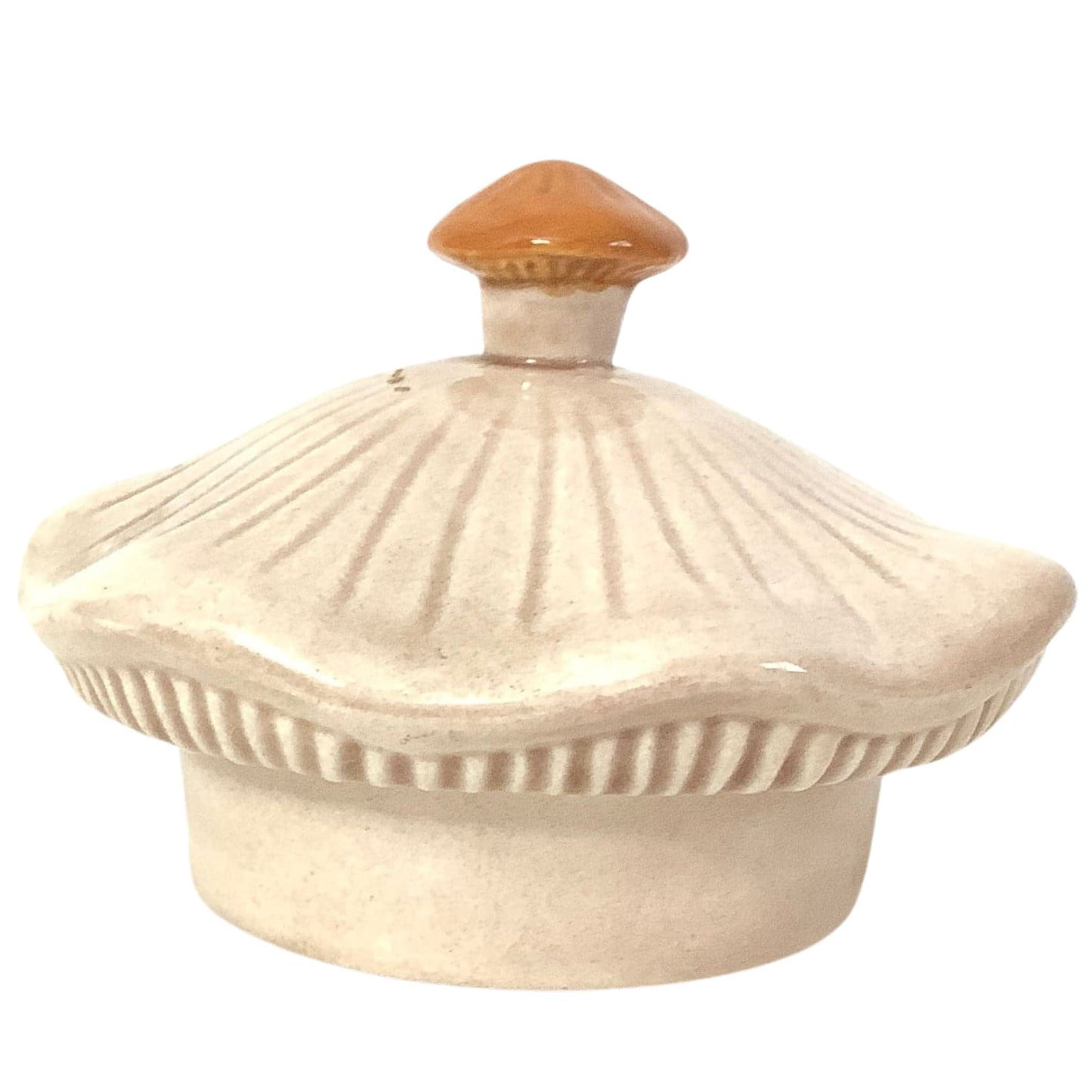 Vintage Mushroom Lid Beige / Ceramic