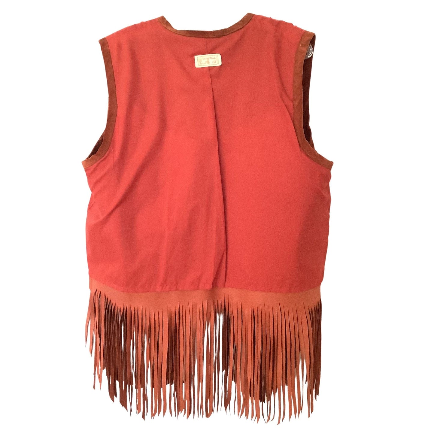 Vintage Nat Am Fringed Vest Medium / Orange / Vintage 1970s