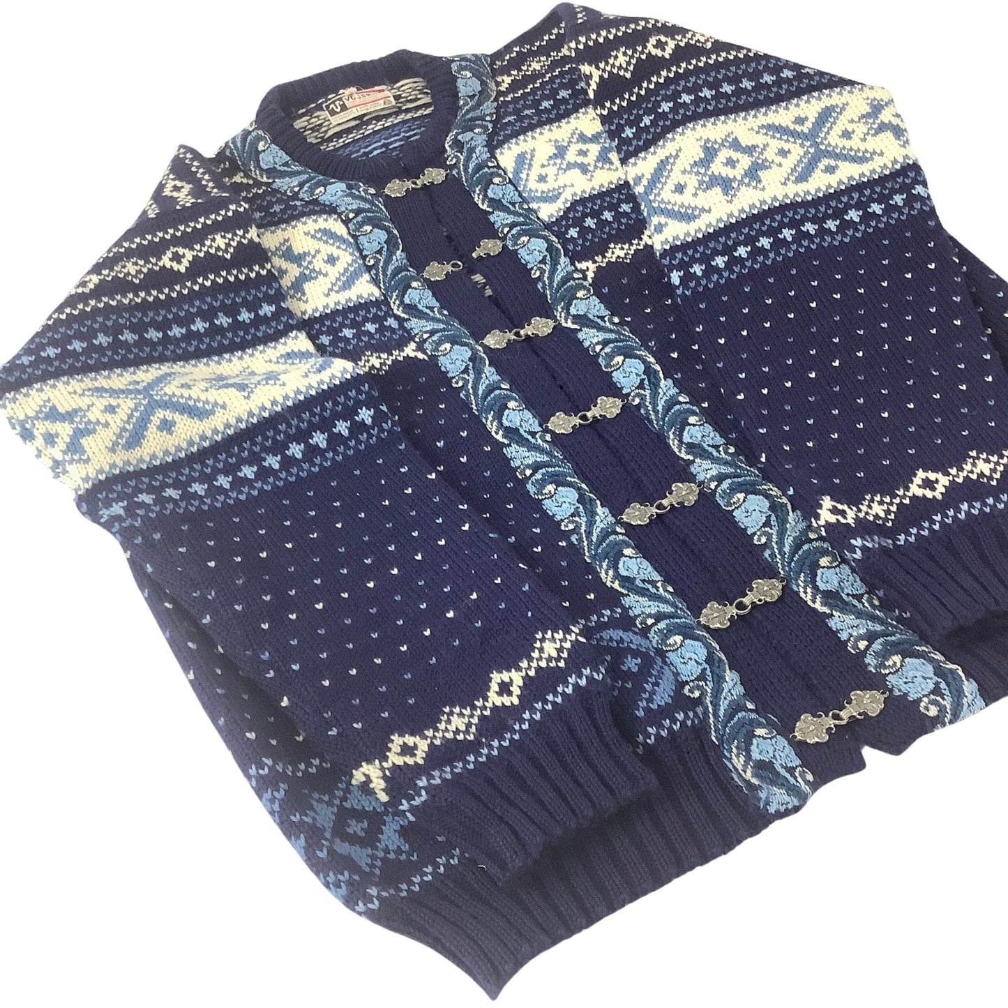 Vintage Norway Cardigan Large / Multi / Vintage 1980s