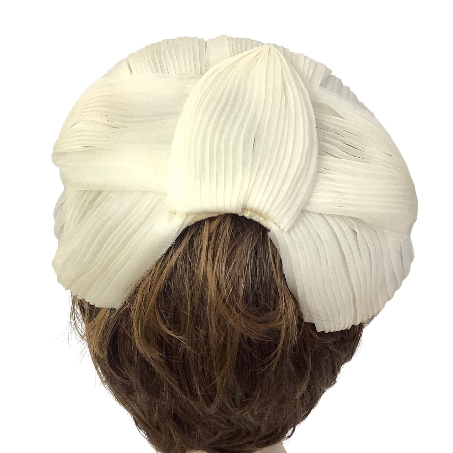 Vintage Origami Style Hat Beige / Chiffon / Vintage 1950s