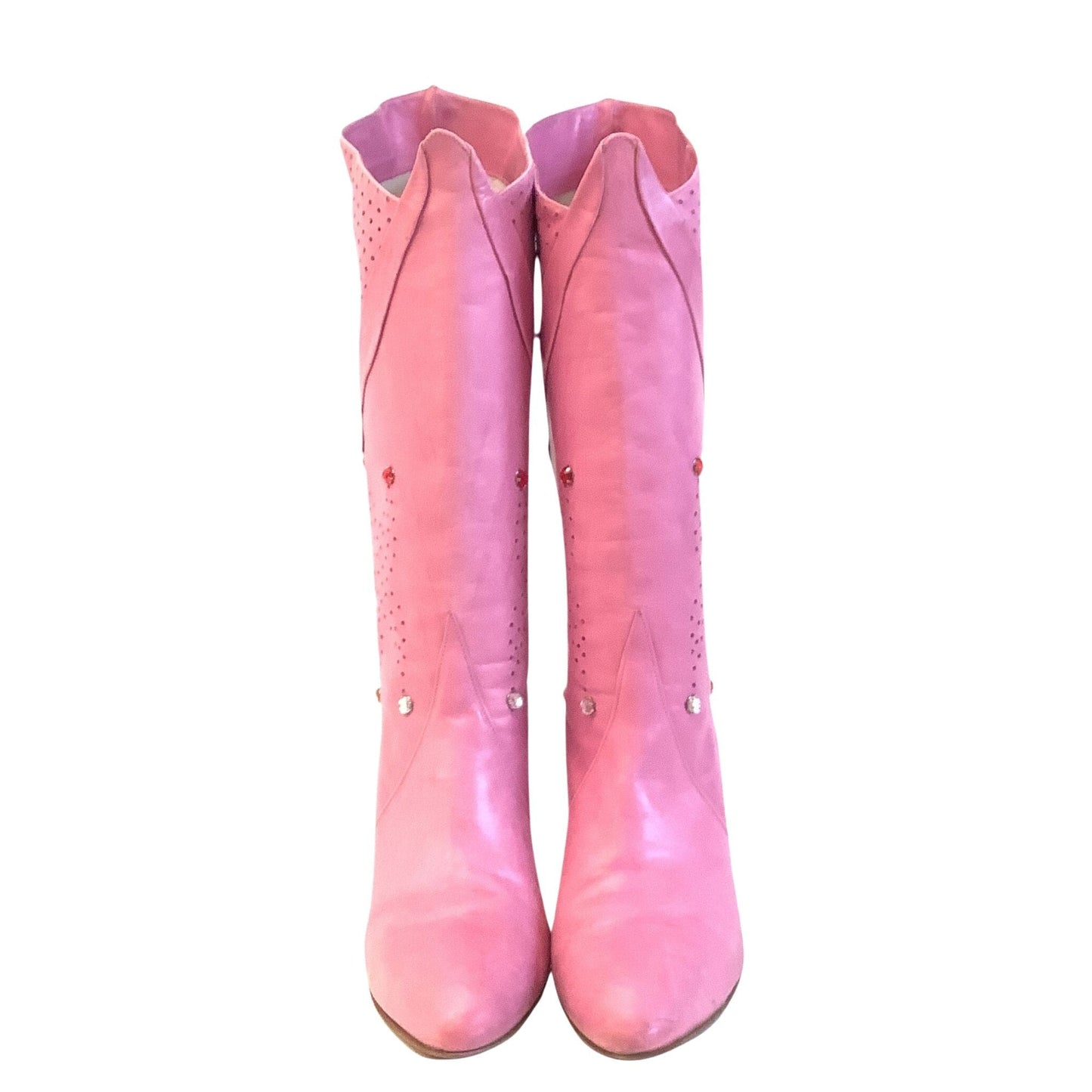 Vintage Pink Heeled Boots 7.5 / Pink / Vintage 1980s