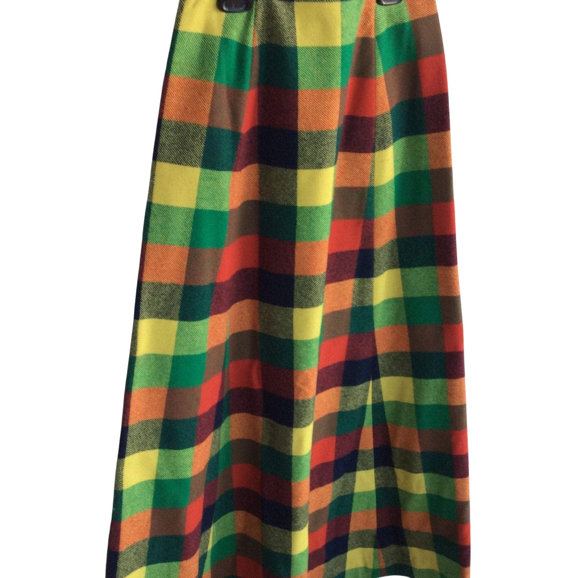 Vintage Plaid Maxi Skirt Small / Multi / Vintage 1960s