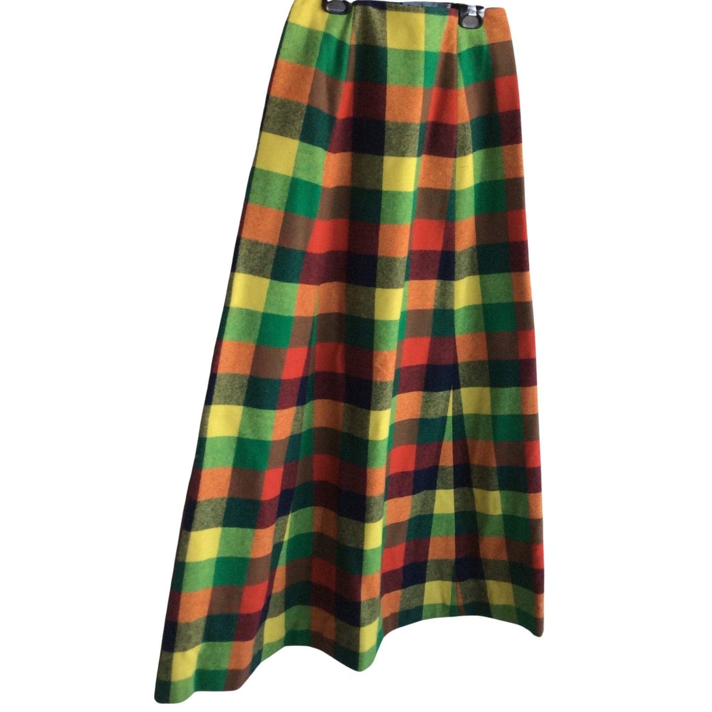 Vintage Plaid Maxi Skirt Small / Multi / Vintage 1960s