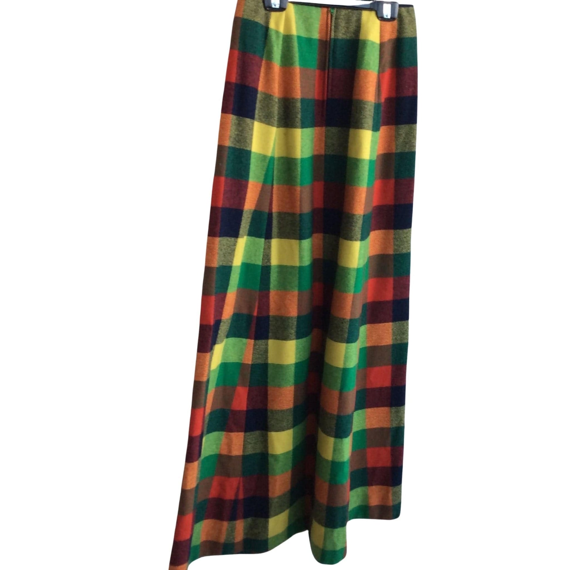 Vintage Plaid Maxi Skirt Small / Multi / Vintage 1960s