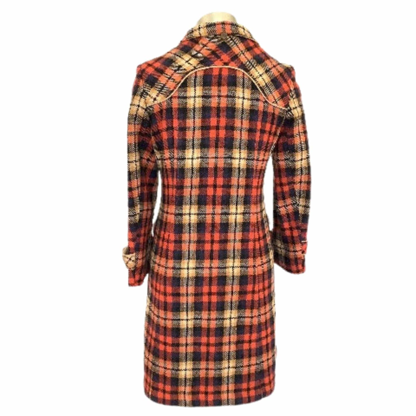 Vintage Plaid Wool Coat Extra Small / Multi / Vintage 1950s