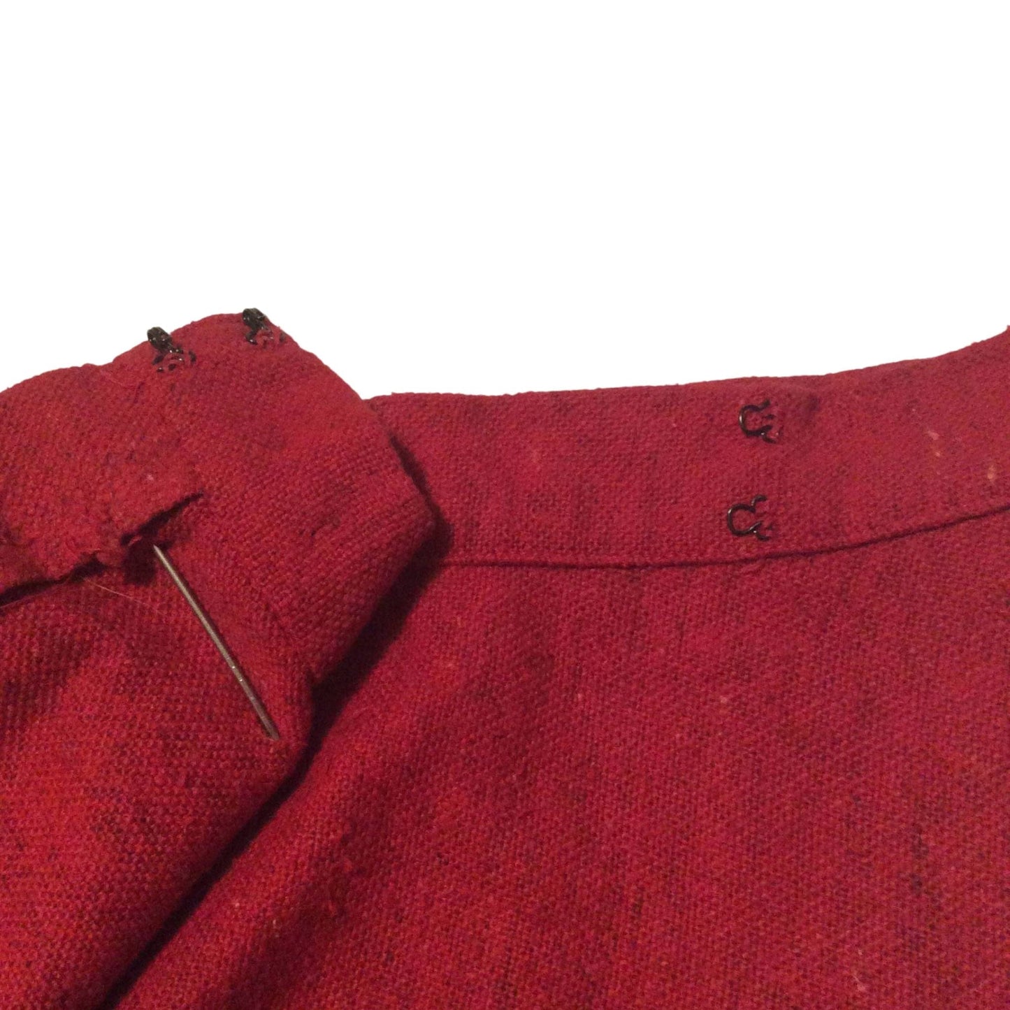 Vintage Raw Linen Skirt Medium / Red / Vintage 1930s