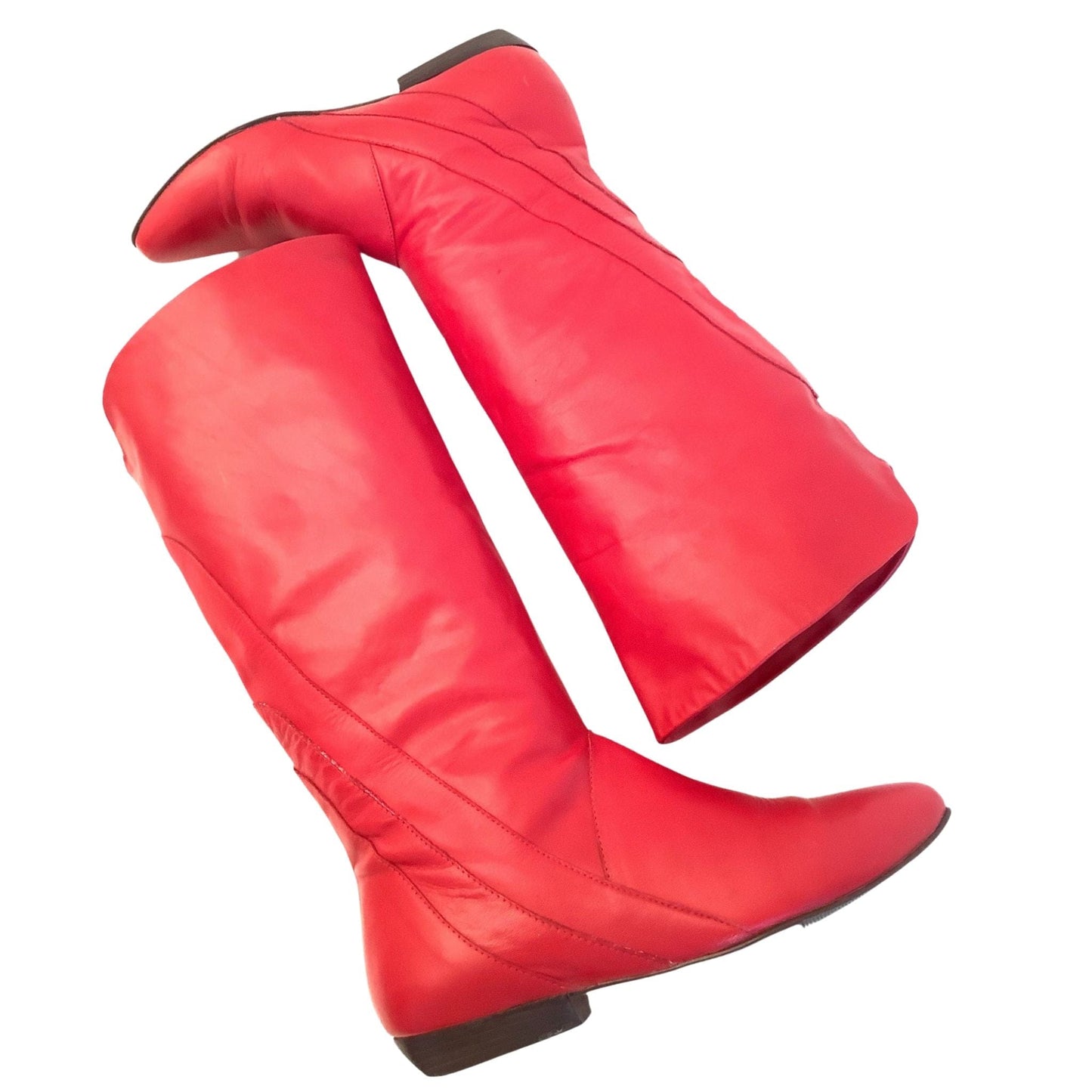 Vintage Red Leather Boots 7 / Red / Vintage 1980s