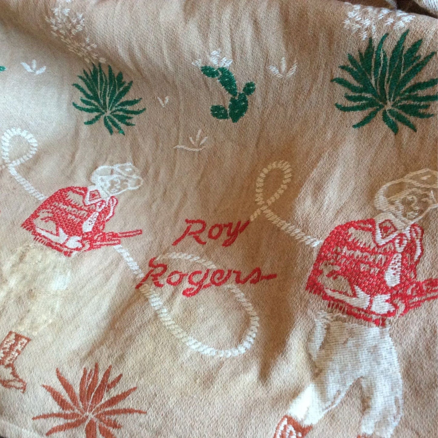 Roy Rogers Bedspread Multi / Cotton / Vintage 1950s