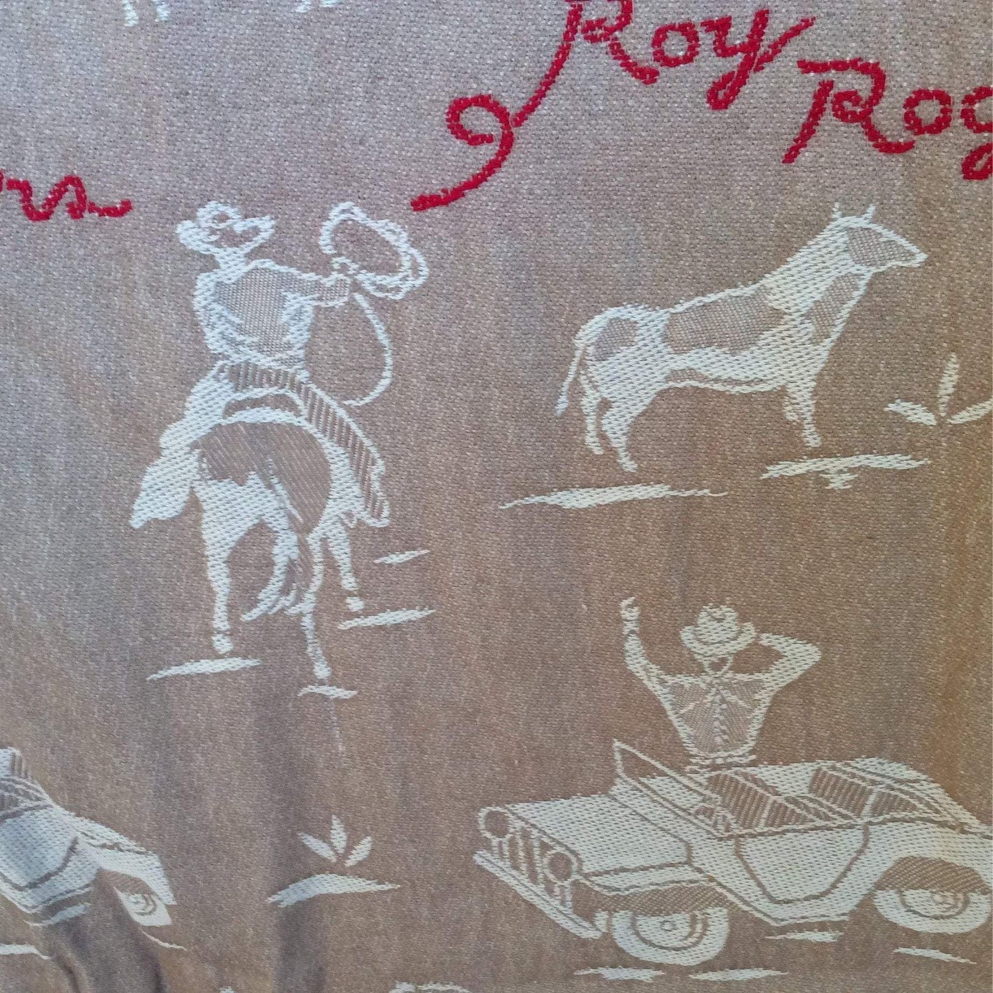 Roy Rogers Bedspread Multi / Cotton / Vintage 1950s