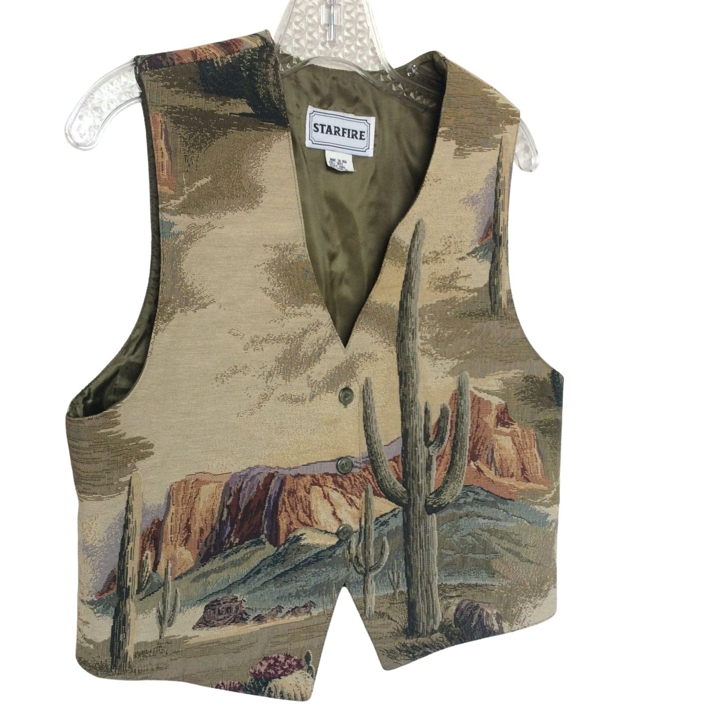 Saguaro Cactus Vest Small / Multi / Vintage 1990s