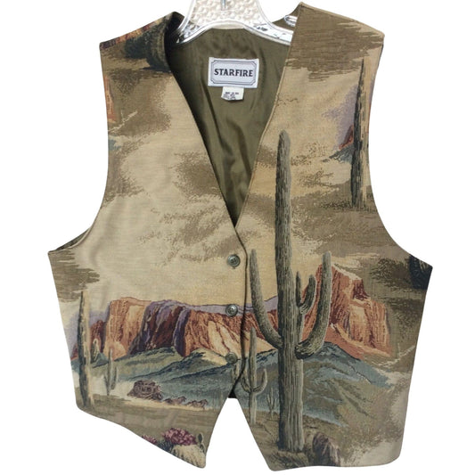 Saguaro Cactus Vest Small / Multi / Vintage 1990s