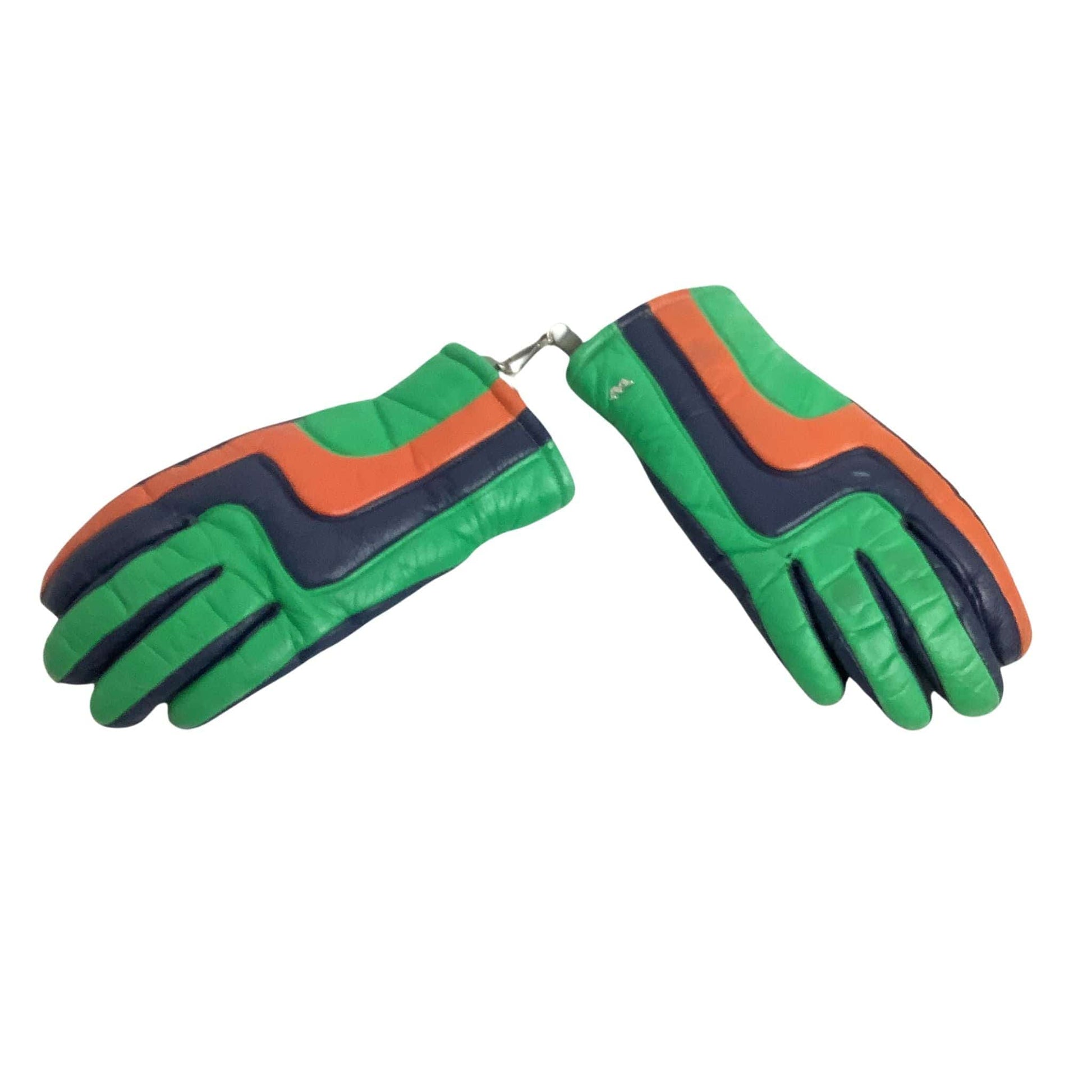 Vintage Ski Gloves Multicolor / Leather / Ski Gloves