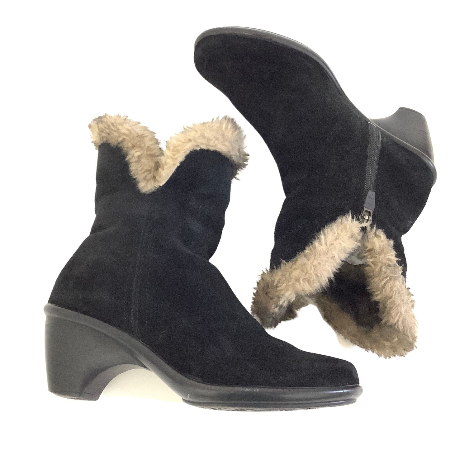 Vintage Snow Booties Black / Leather / Vintage 1990s