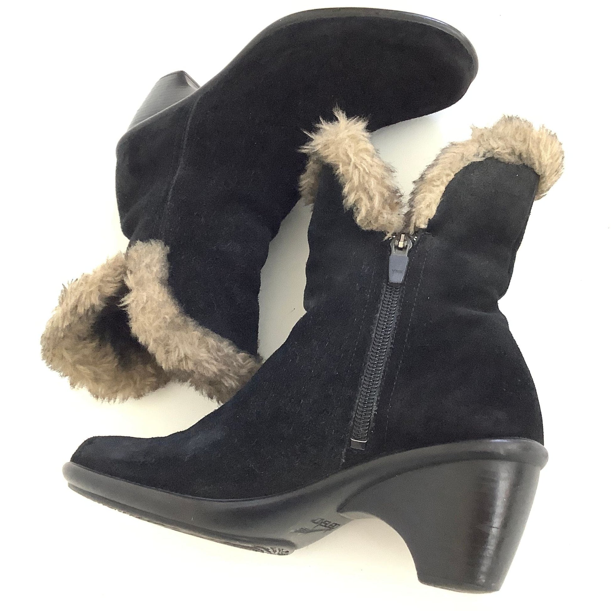 Vintage Snow Booties Black / Leather / Vintage 1990s