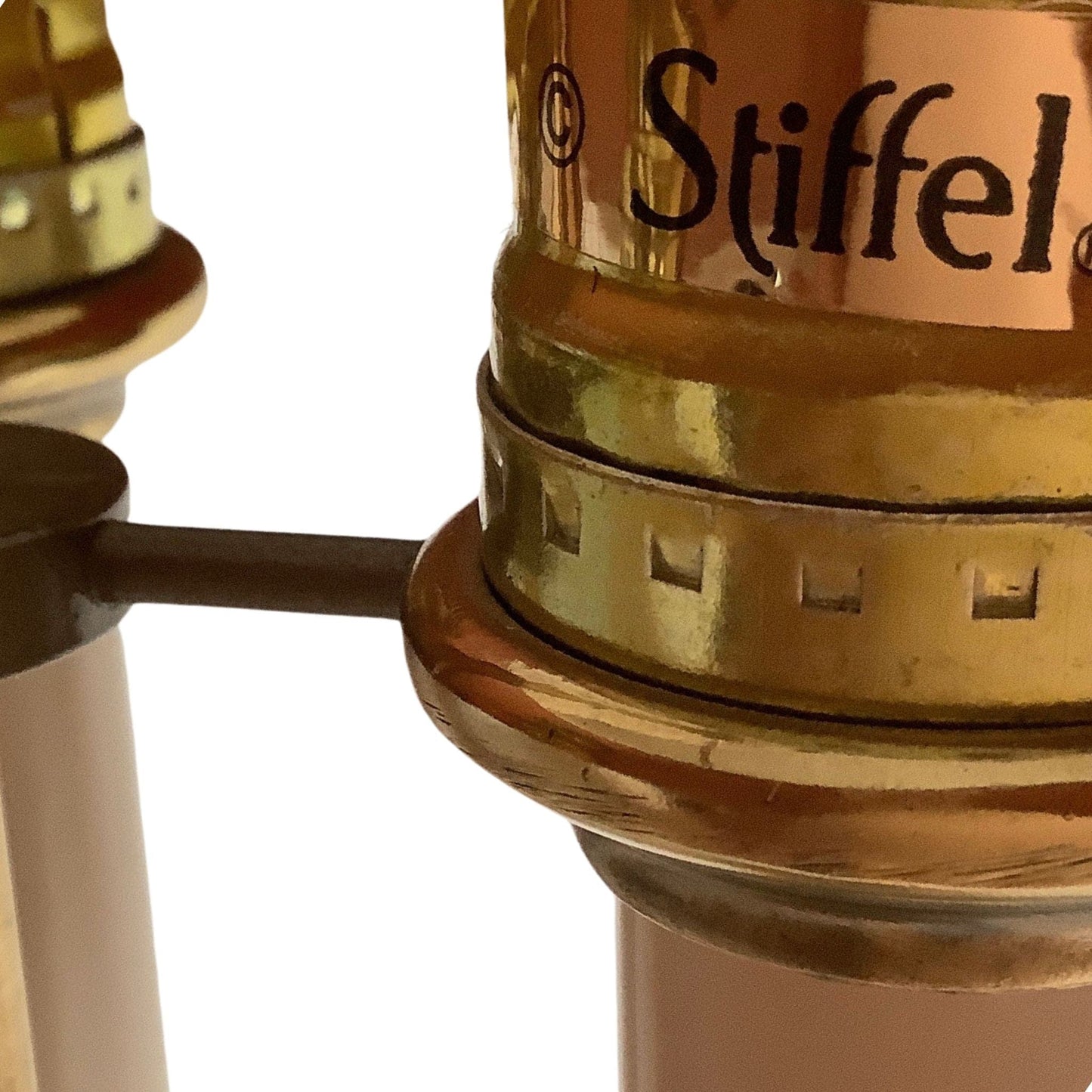 Vintage Stiffel Lamp Beige / Brass / Vintage 1970s