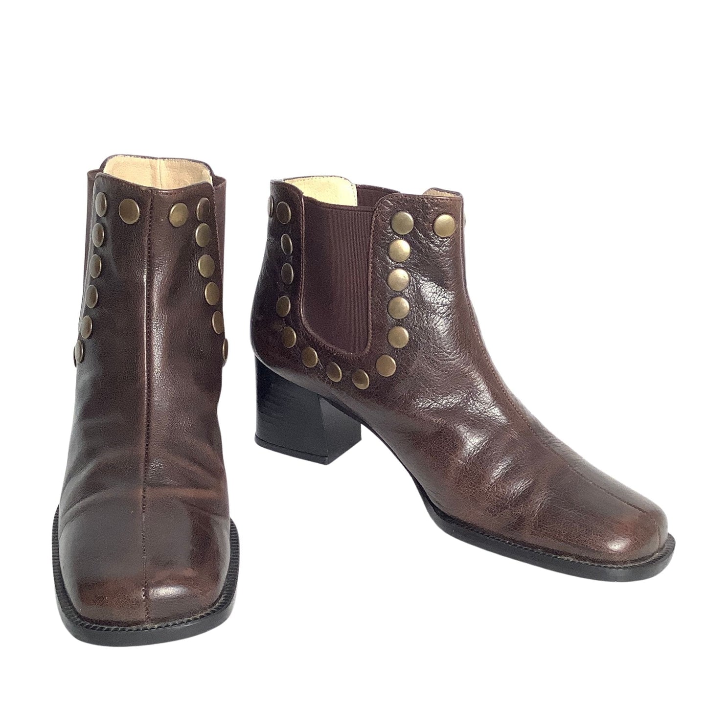 Vintage Studded Ankle Boots 7 / Brown / Vintage 1970s