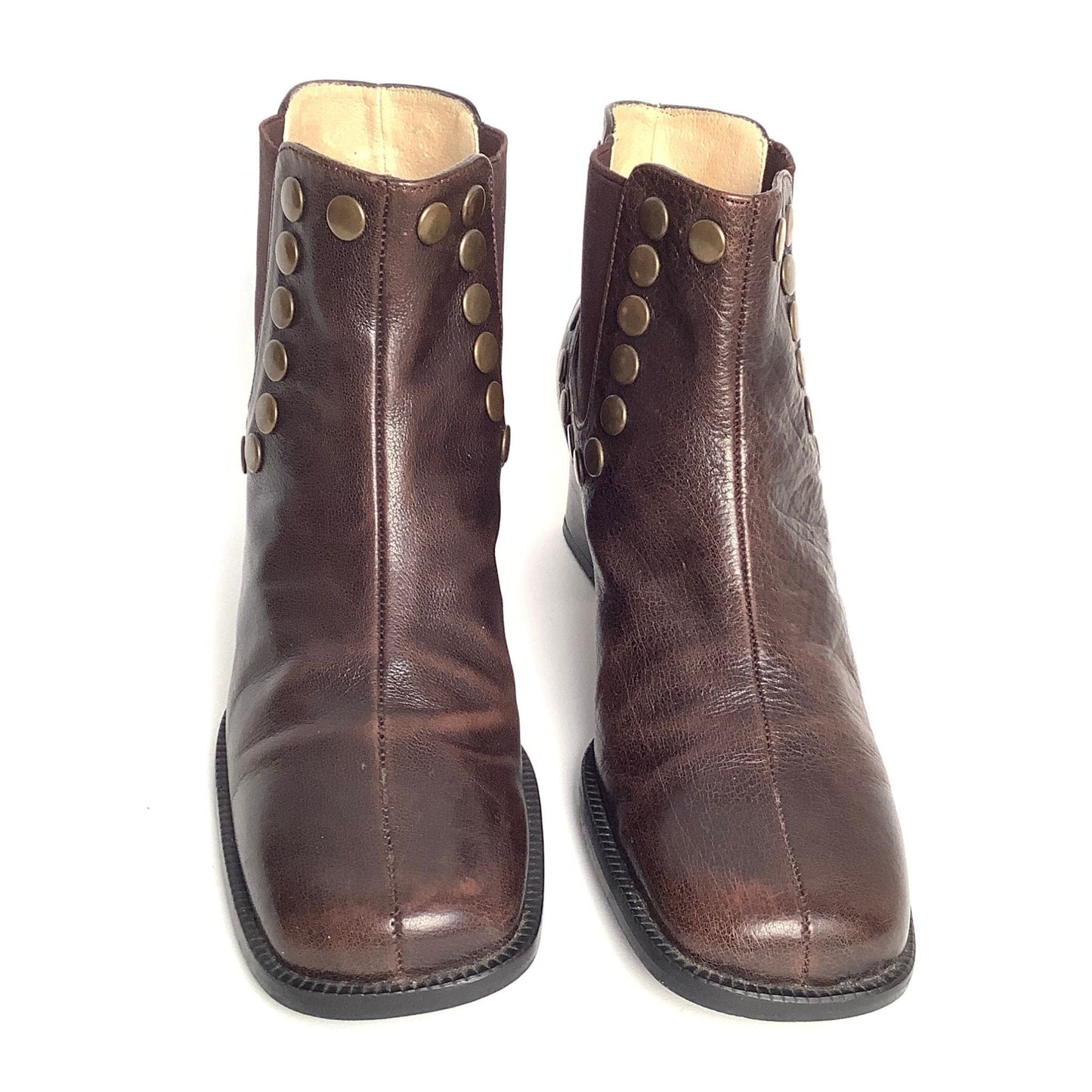 Vintage Studded Ankle Boots 7 / Brown / Vintage 1970s