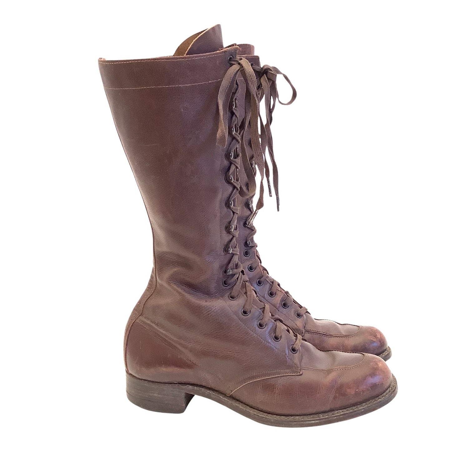 Vintage Victorian Boots 6.5 / Brown / Vintage 1940s
