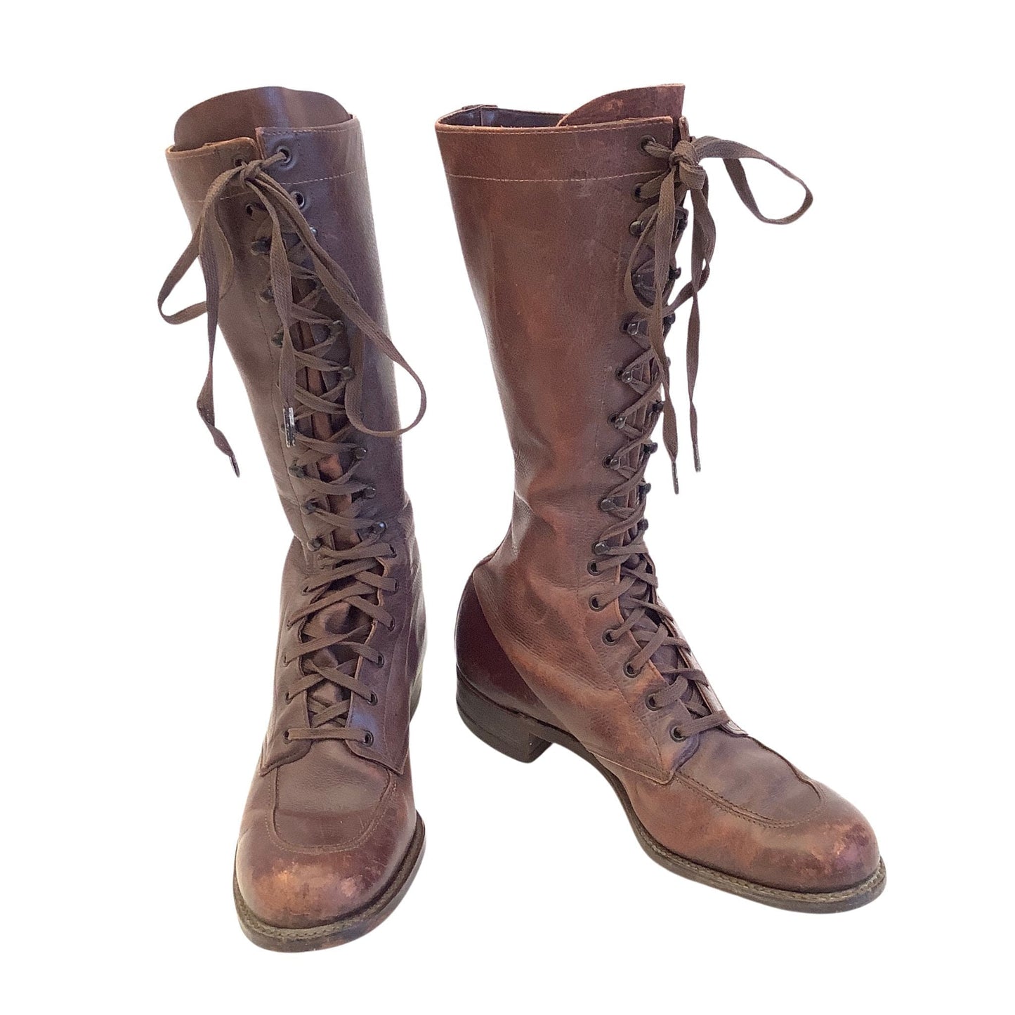 Vintage Victorian Boots 6.5 / Brown / Vintage 1940s