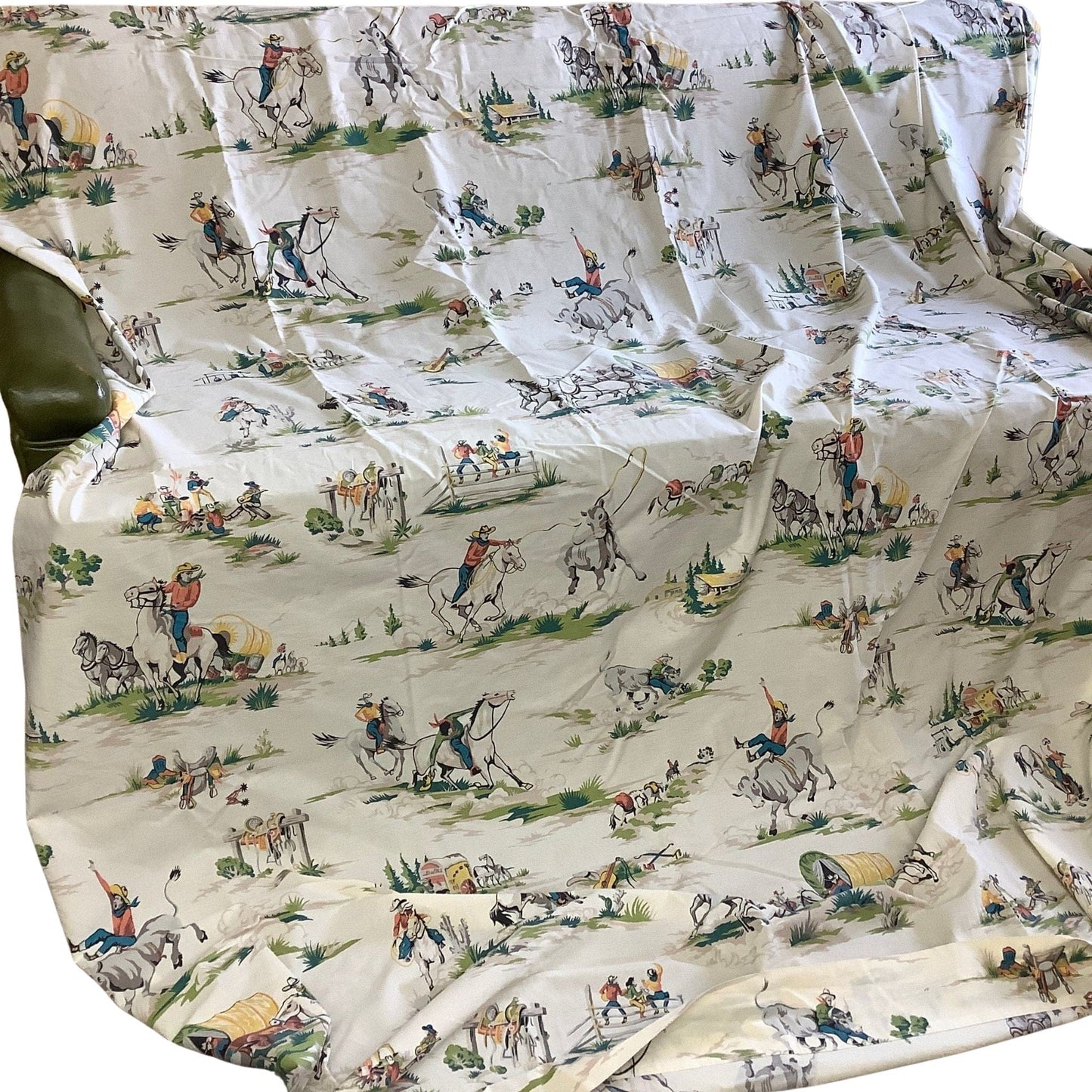 Vintage Western Bed Sheet Multi / Cotton / Vintage 1990s