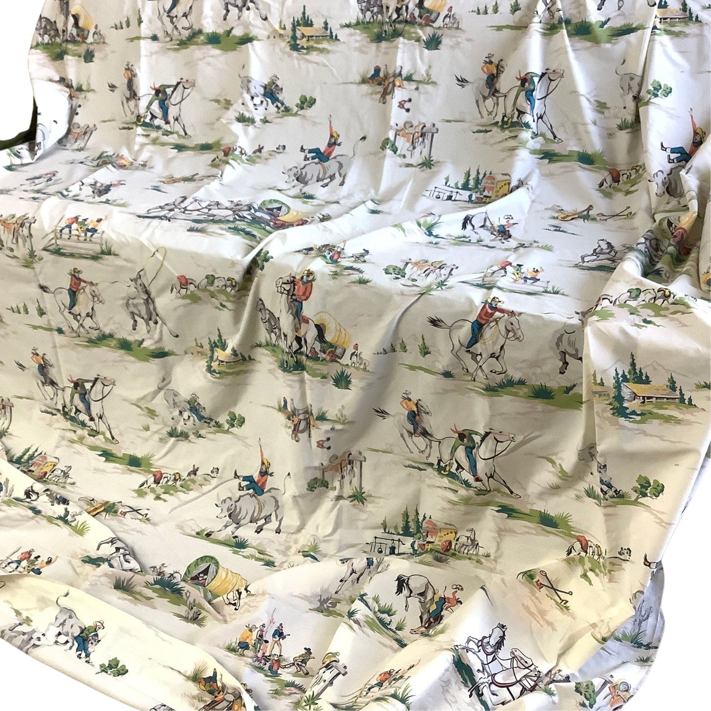 Vintage Western Bed Sheet Multi / Cotton / Vintage 1990s