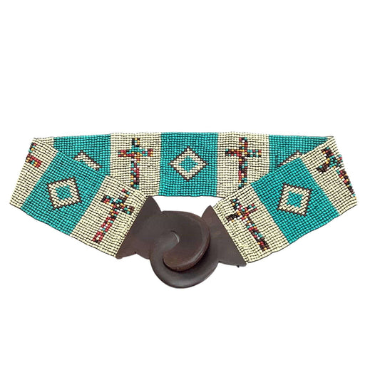 VTG Artsy Beaded Belt Small / Multi / Vintage 1990s