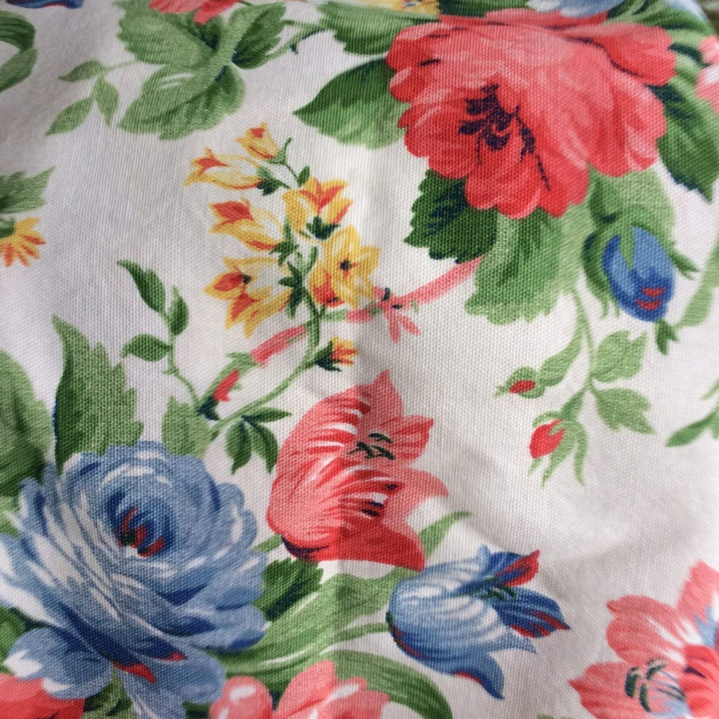 VTG Barkcloth Floral Fabric Barkcloth / Multi / Vintage 1980s