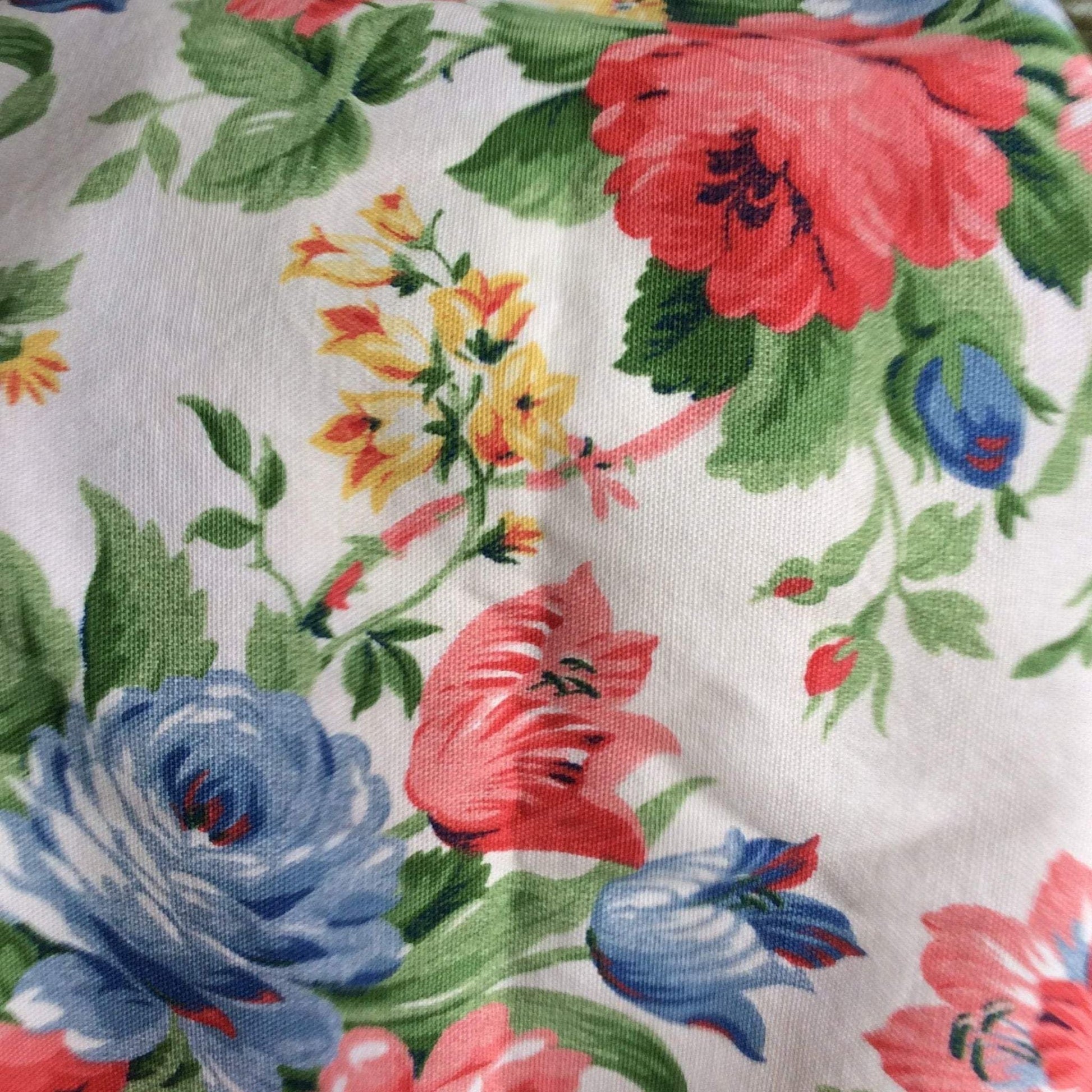 VTG Barkcloth Floral Fabric Barkcloth / Multi / Vintage 1980s