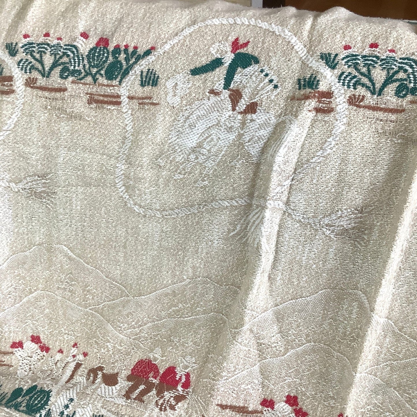 VTG Cowboy Bedspread Multi / Cotton / Vintage 1950s