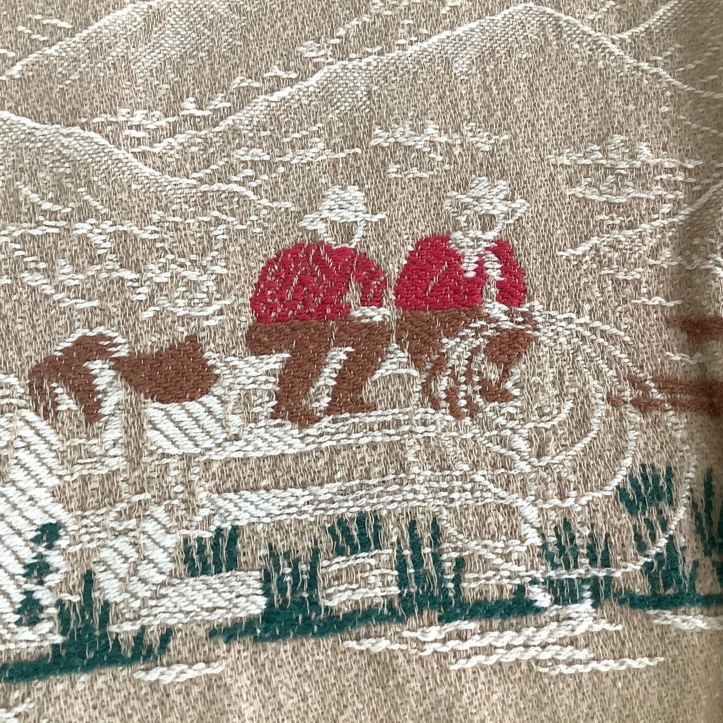 VTG Cowboy Bedspread Multi / Cotton / Vintage 1950s