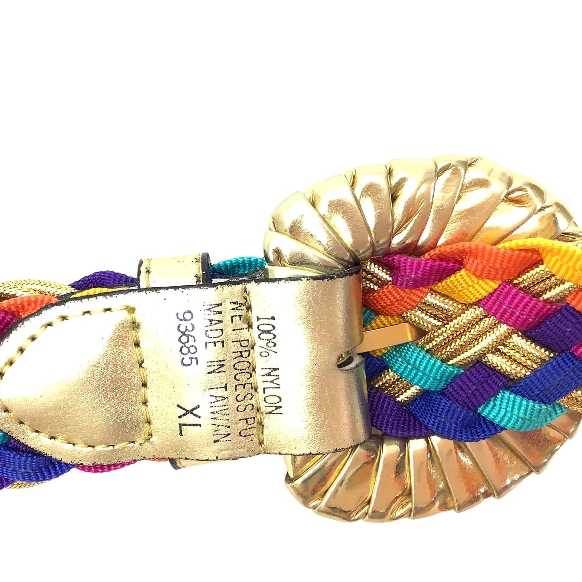 VTG Multicolor Woven Belt Extra Large / Multi / Vintage 1980s