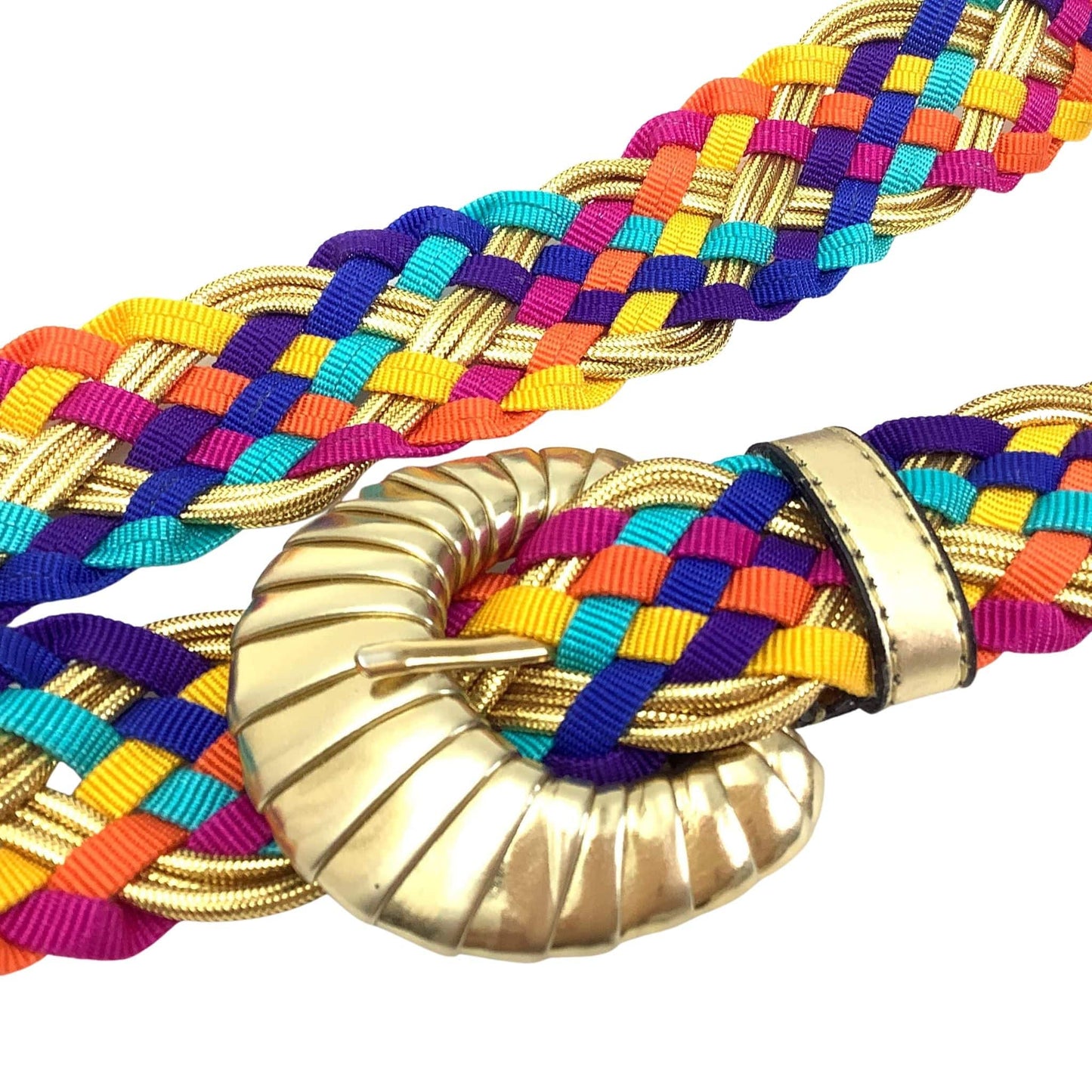 VTG Multicolor Woven Belt Extra Large / Multi / Vintage 1980s