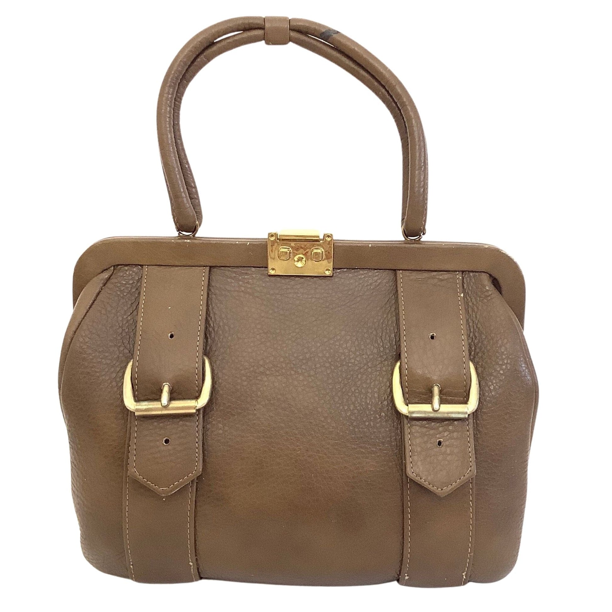 Vintage leather 2025 school satchel