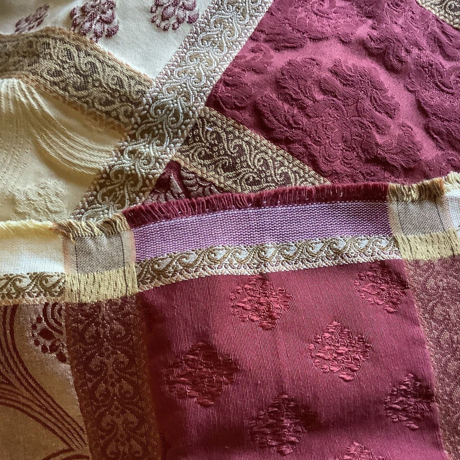 VTG Velvet Patchwork Fabric Multi / Cotton / Vintage 1990s