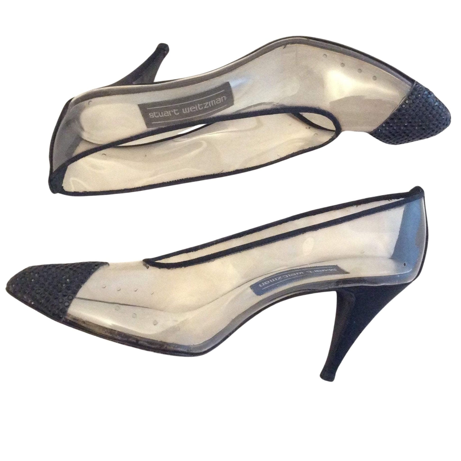 Weitzman Clear Heels 7.5 / Clear / Vintage 1980s