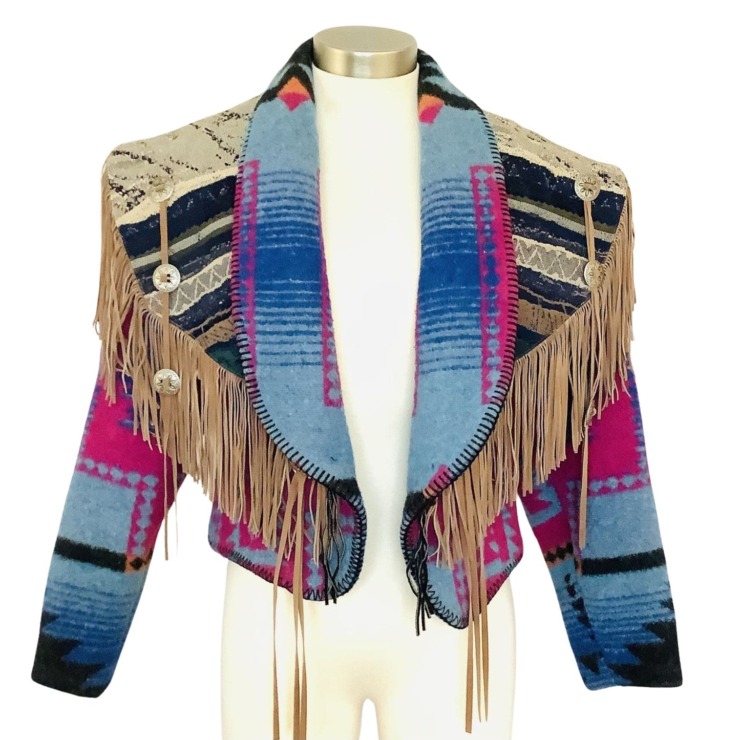 Western Blanket Jacket Medium / Multi / Vintage 1980s