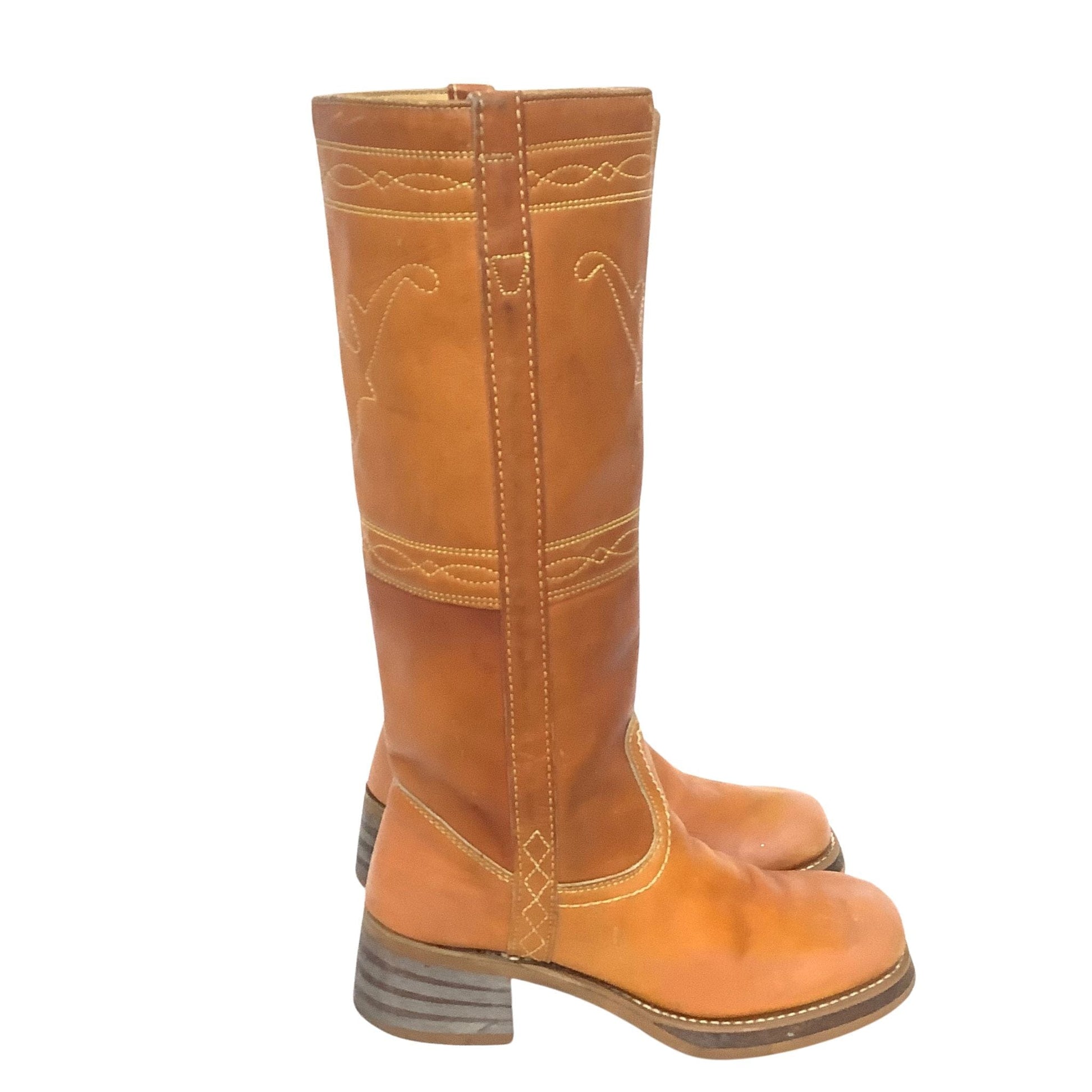 Western Campus Boots 7.5 / Tan / Vintage 1970s