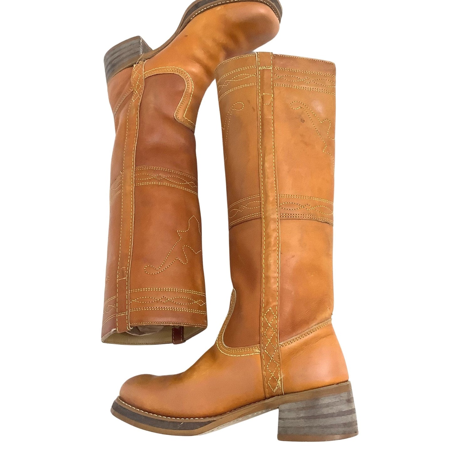 Western Campus Boots 7.5 / Tan / Vintage 1970s