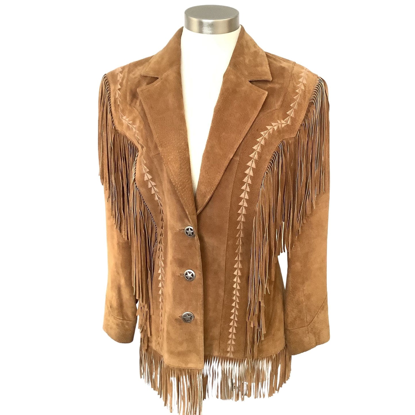 Western Fringe Jacket Small / Tan / Y2K - Now