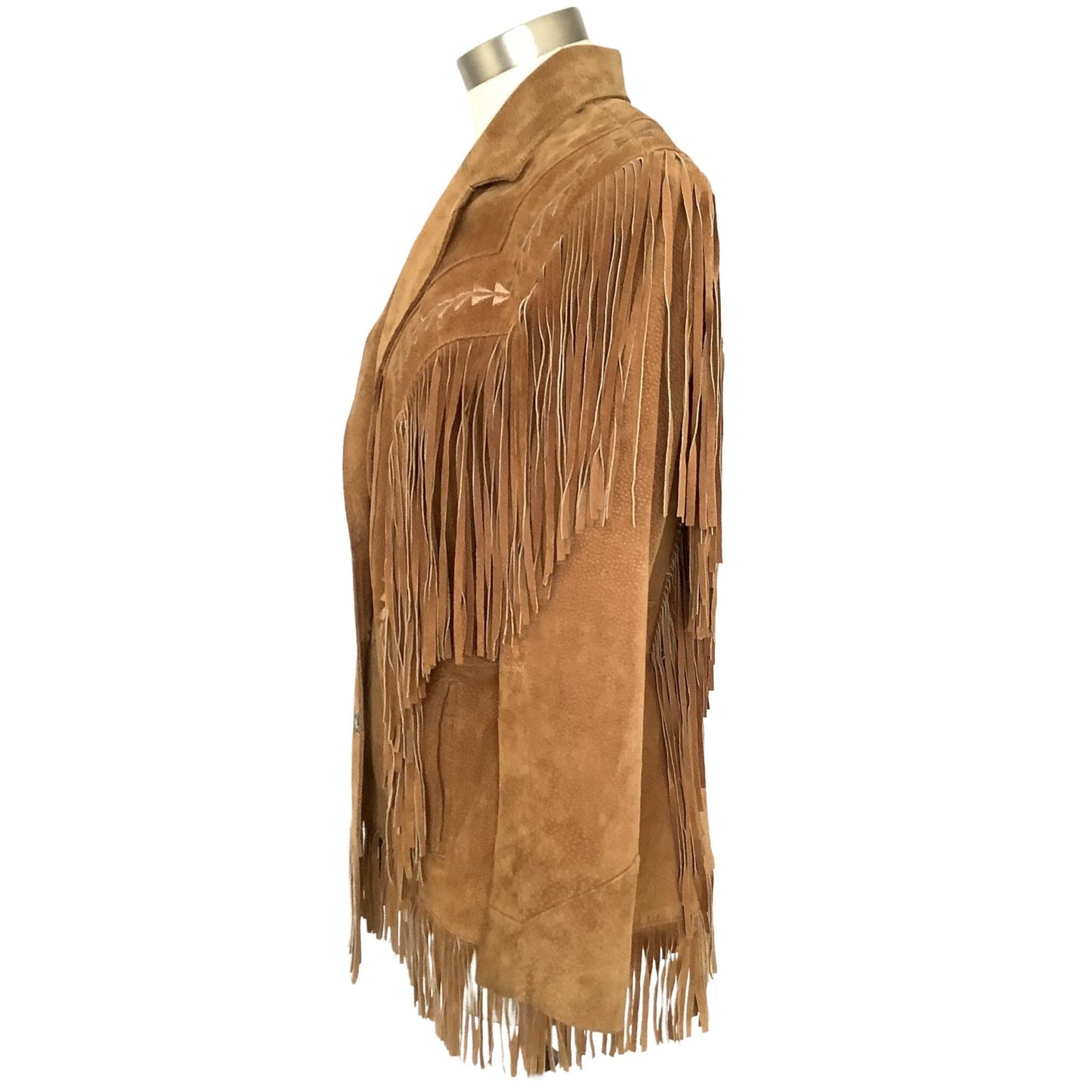 Western Fringe Jacket Small / Tan / Y2K - Now