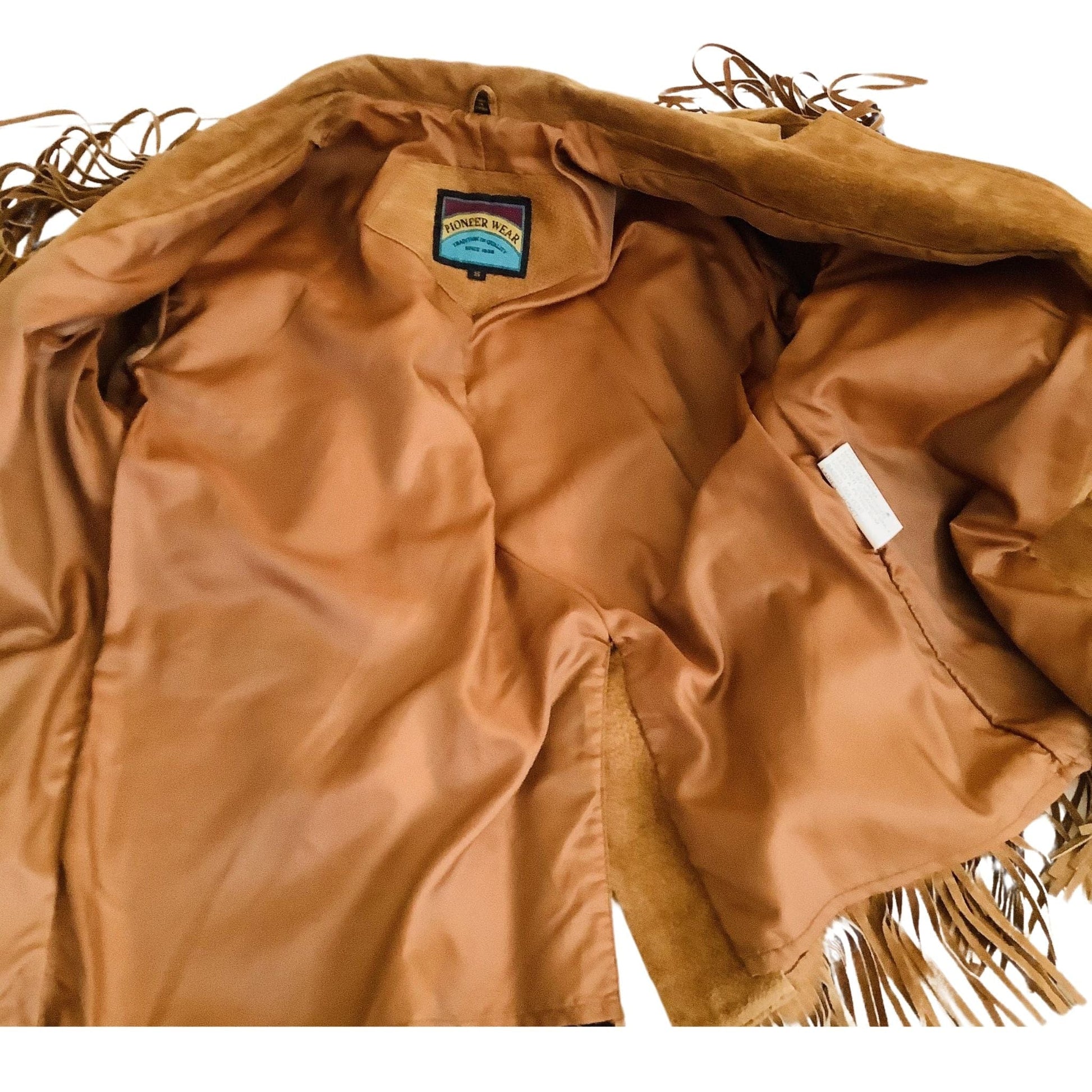 Western Fringe Jacket Small / Tan / Y2K - Now