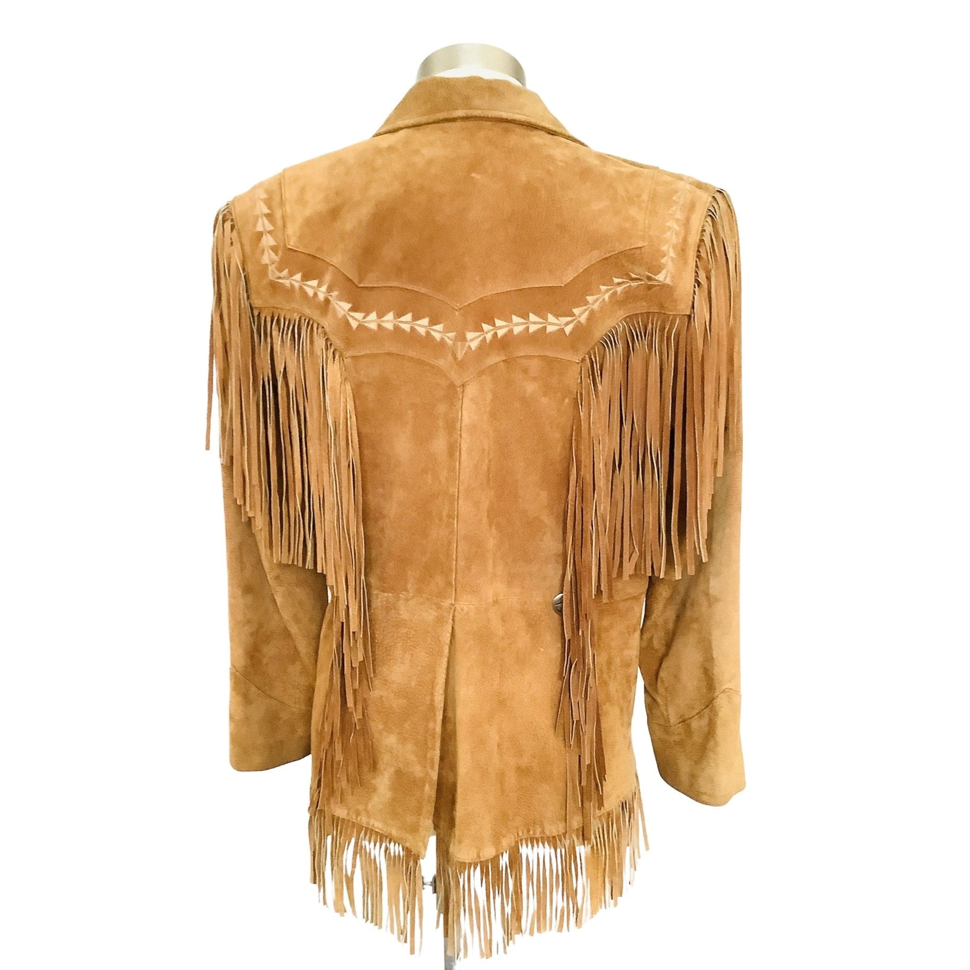 Western Fringe Jacket Small / Tan / Y2K - Now