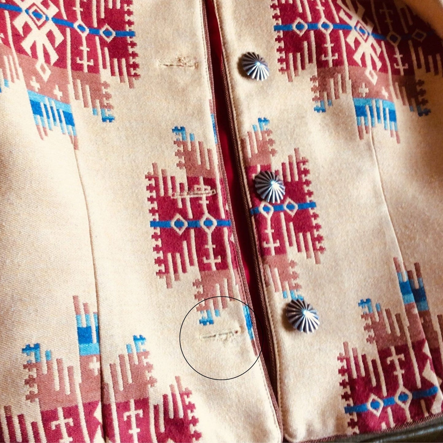 Western Geometric Jacket Small / Yellow / Vintage 1990s