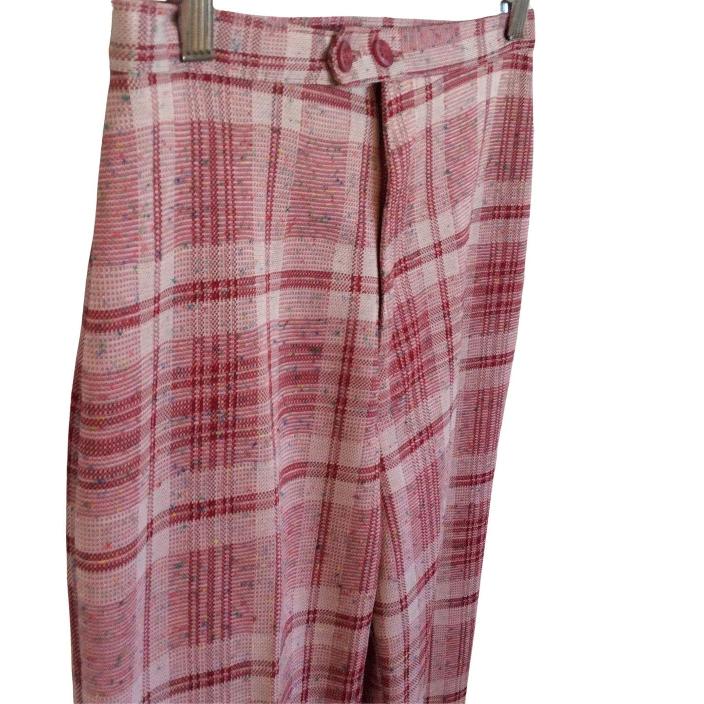 Western Plaid Pants Extra Small / Pink / Vintage 1970s