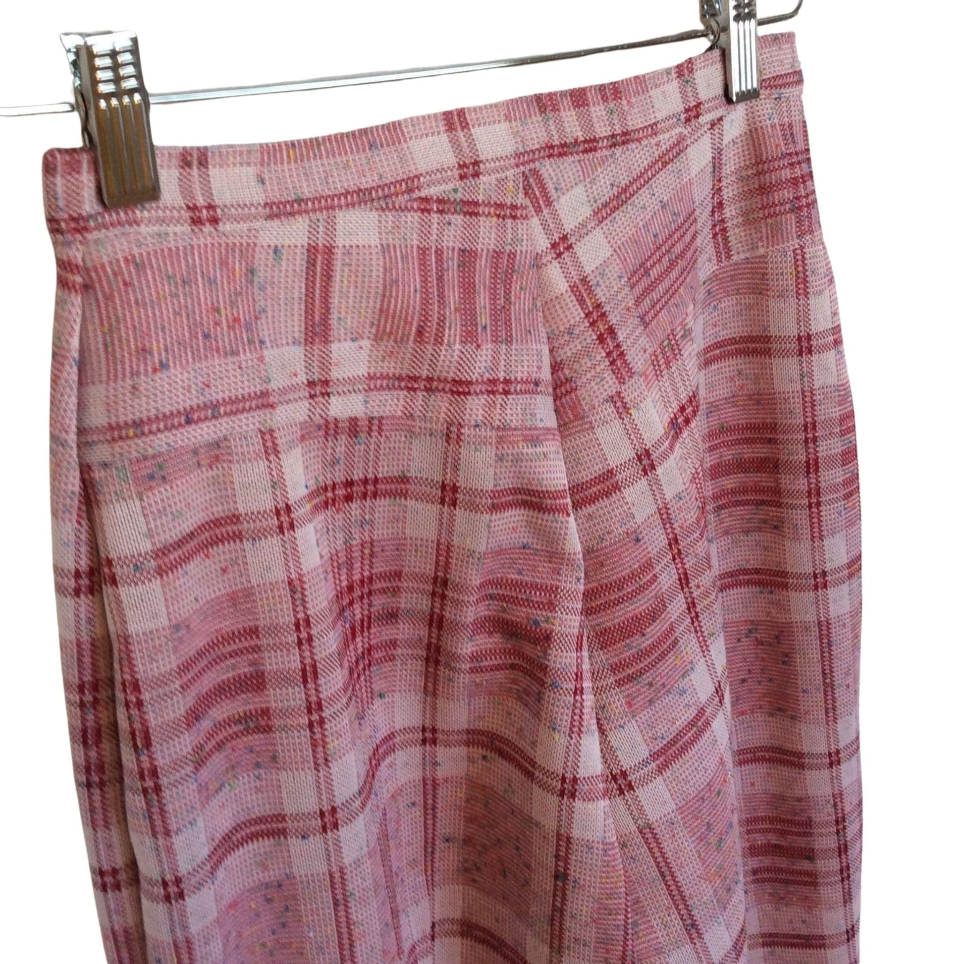 Western Plaid Pants Extra Small / Pink / Vintage 1970s