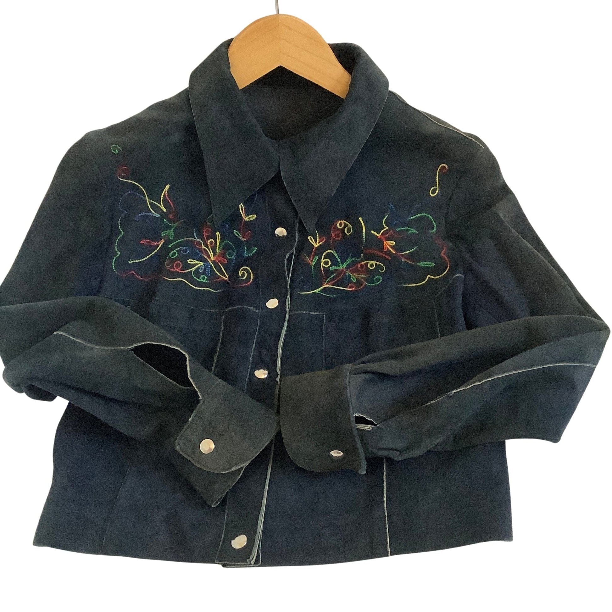 Western Suede Jacket Small / Blue / Vintage 1990s